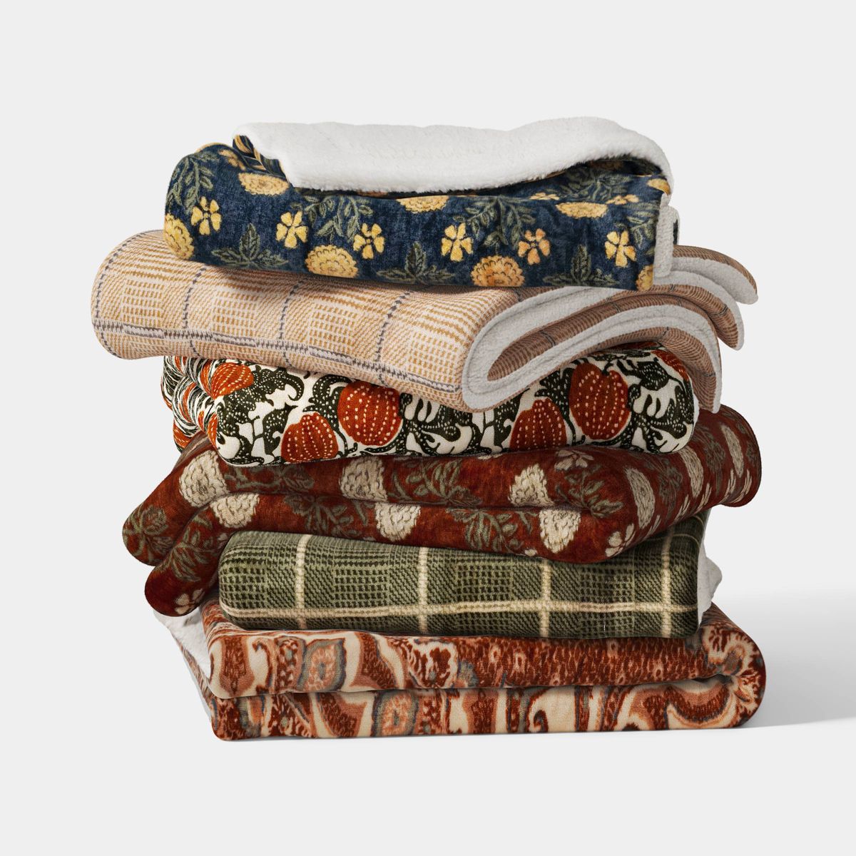 Printed Plush Throw Blanket with Faux Shearling Reverse - Threshold™ - thumbnail 6
