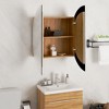 vidaXL Bathroom Cabinet with Round Mirror&LED Oak 21.3"x21.3"x6.9" - 4 of 4