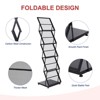 Unique Bargains Exhibition Foldable 5 Layers Brochure Magazine Display Racks with Wheels Black - 3 of 4