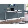 Vynxaria Modern 48" White Laminate Computer Desk Grey Metal Frame for Home Office Laptop Work - 3 of 4
