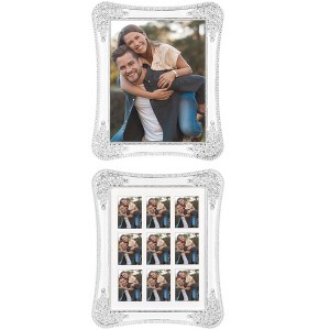 REGALWOVEN Tabletop Decor Shiny Crystal Craft Clear Glass Surface Photo Frame - 1 of 4