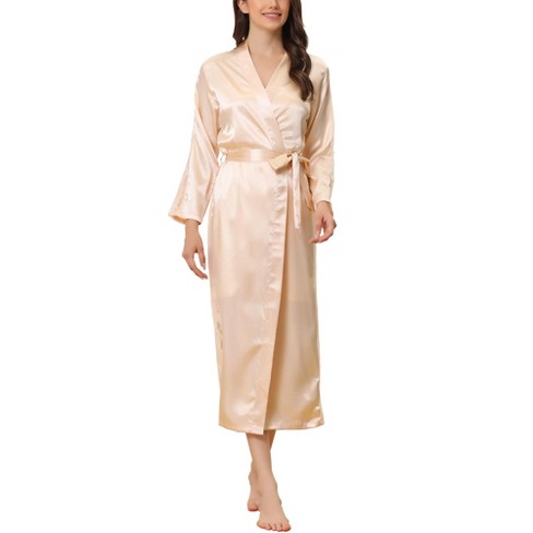 Cheibear Womens Satin Nightgown Lace Cami Dress Maxi Long Gown Pajama  Nightwear Champagne Large : Target