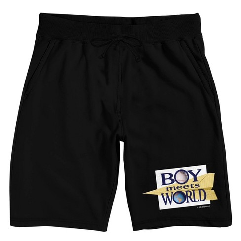 Boy Meets World Logo Men s Black Sleep Pajama Shorts Target