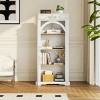 Vintage 4-Tier Bookshelf with Wood Shelves,tall floor standing bookcase,Decorative Display Cabinet for Living Room or Study-Baofuwish - 3 of 4