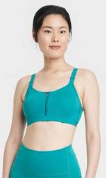 Women's High Support Sculpt Zip-Front Mesh Crossback Sports Bra - All in Motion™