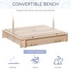 VYNXARIA Wooden Kids Sandbox with Cover, Children Outdoor Sand Box with Foldable Bench Seats, Adjustable Canopy, Bottom Liner for Outdoor, Natural - 4 of 4