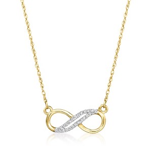 Ross-Simons Diamond Infinity Necklace in 14kt Yellow Gold Size 18 - 1 of 3