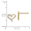 Black Bow Jewelry Kids Cubic Zirconia Open Heart Post Earrings in 14k Yellow Gold - 4 of 4