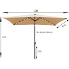 Sapphtopaz 10x6.5Ft Patio Outdoor Umbrella Rectangular Umbrellas 6 Sturdy Ribs with Crank and Push Button Tilt for Garden, Pool - 2 of 4