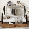 Streamdale Full Size Metal Frame Platform Bed with Clothes Rack, Storage Shelves and 2 Drawers, Black - 2 of 4