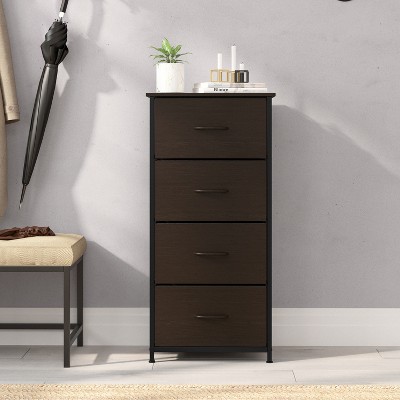 Emma 4-Drawer Brown and Black Vertical Storage Dresser