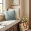 Square Linen Reversible Throw Pillow with Flange and Contrast Neutral/Green - Threshold™ - 2 of 4