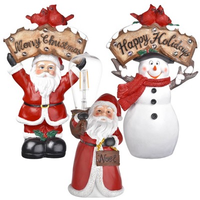 Yescom Christmas Tabletop Decoration Snowman & Santa Claus for Theme Wedding Home Party 3Packs Red White