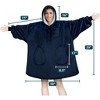 PAVILIA Wearable Blanket Hoodie Adults, Faux Shearling Cozy Oversized Hooded Sweatshirt, Warm Fleece Two Pockets - 4 of 4