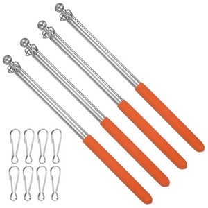 Unique Bargains Stainless Steel Extendable Portable Guide Handheld Flag Pole 4 Pcs - 1 of 4