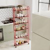 Vynxaria Red 6-Tier Utility Storage Shelves - Slim Rolling Cart with Baskets for Narrow Spaces - 3 of 4