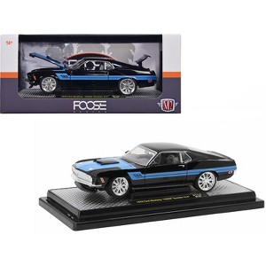 1970 Ford Mustang Gambler 514 Black with Blue Stripes "Foose" Limited Edition to 6650 pcs 1/24 Diecast Model Car by M2 Machines - 1 of 3