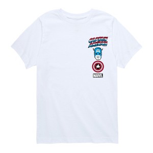 Boys' - Marvel - Captain America Logo Stack Short Sleeve Graphic T-Shirt - 1 of 4