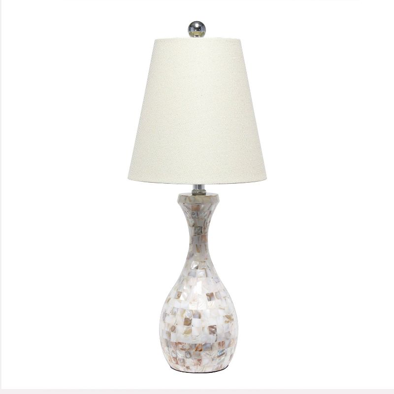 Malibu Curved Mosaic Seashell Table Lamp with Accents White - Lalia Home, 1 of 8
