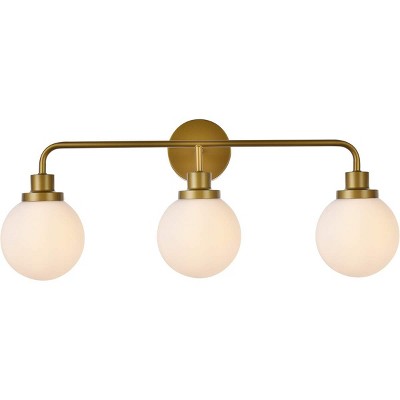 Elegant Lighting Hanson 3 lights bath sconce in brass with frosted shade