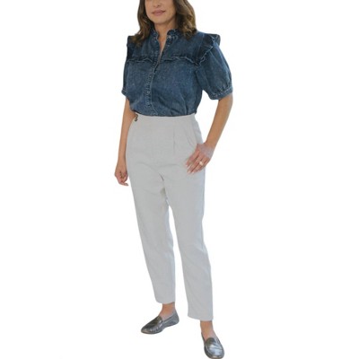 Women's Textured Casual Pants - APRICOT