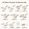 Itopfox Ceramic Cookware Set, Nonstick Pots and Pans Set, Non Toxic Healthy Induction Kitchen Cooking Set with Frying Pans, Saucepans - 2 of 4