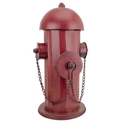 Medium Vintage Red Metal Fire Hydrant Statue
