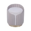 APRILSOUL Two-Toned Ottoman with Storage or Vanity Stool, Taupe - 2 of 4