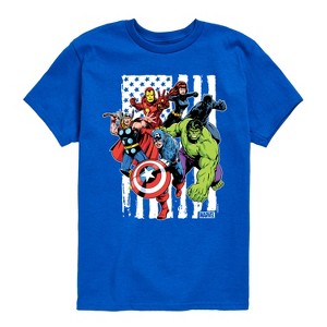 Boys' - Marvel - Avengers American Flag Short Sleeve Graphic T-Shirt - 1 of 4