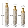 FURNIinspire Decorative Vases 24/29/32 Inch Living Room Large Metal 3D Relief Vase 3pcs Vintage Flower Vase Home Decor, Gold, 5.51"*5.51"32.68" - 3 of 4
