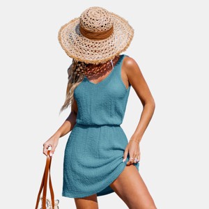 Women's Breezy Beachwear Elastic Waist Knit Cover Up Dress - Cupshe - 1 of 4