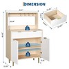 Homhougo Fluted Sideboard Buffet Cabinet with Storage, Modern Coffee Bar Cabinet with 2 Drawers & Adjustable Shelves Natural - 2 of 4