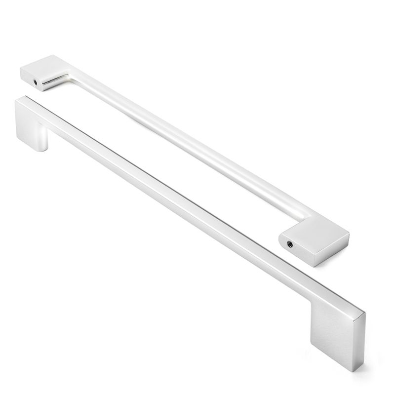 Cauldham Solid Kitchen Cabinet Pulls Handles (9" Hole Centers) - Modern Thin Profile Drawer/Door Hardware - Style M255 - Polished Chrome, 2 of 6