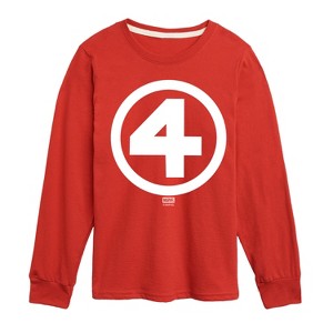 Boys' - Marvel - Fantastic Four Logo White Long Sleeve Graphic T-Shirt - 1 of 3