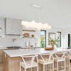 LNC Altithara 1-Lights 42.1-in Luxury and Glam Linear Integrated LED Kitchen Island Pendant  Lights, Silver with White Fabric Shade - 4 of 4