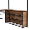 MAYEERTY Full Size Metal Loft Bed, 3-Layer Shelves L-Shaped Desk, Bedroom, Black - 4 of 4