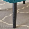Blue Velvet Wingback Accent Chair: Tufted, with Decorative Pillow, Ideal for Cozy Corners - 3 of 4