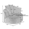 Modern Large Corduroy Bean Bag Chair for Adults, Round Armchair with Cushioned Backrest, Soft Lounge Seating for Living Room, Apartment – Koiai - 4 of 4