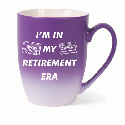 Elanze Designs In My Retirement Era Two Toned Ombre Matte 10 ounce New Bone China Coffee Tea Cup Mug For Your Favorite Morning Brew, Purple and White