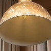Vintage Farmhouse Pendant Light, Handcrafted Rustic Metal Hanging Lamp, Distressed Gold Finish,  11.6" Diameter - 4 of 4