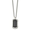 Chisel Stainless Steel Brushed and Black IP-plated Center with Black Cubic Zirconia Dog Tag on a 22" Curb Chain Necklace - 4 of 4