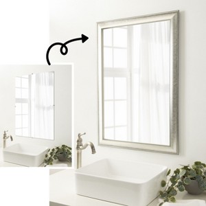 Amanti Art Mirror Makeover Bathroom Mirror Frame Border Kit - Fully Assembled Peel and Stick Frame - Mirror NOT Included - Flair Trim - 1 of 4