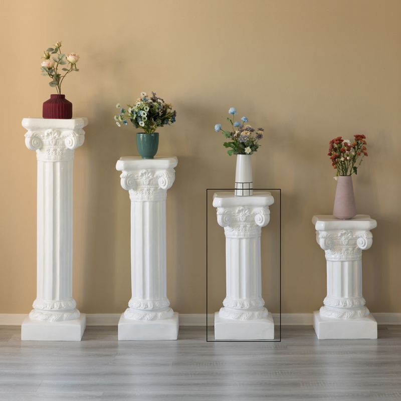 Uniquewise Fiberglass White Plinth Roman Column Ionic Piller Pedestal Vase Stand for Wedding or Party, Living Room Decor - Photography Props, 5 of 9