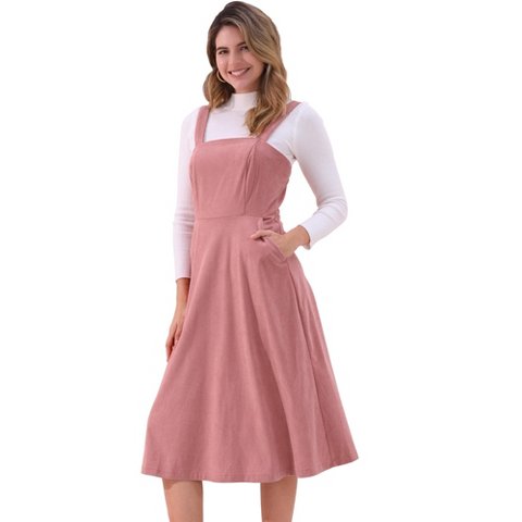 Женские платья INSPIRE CHIC Women's Tank Ribbed Vintage A-Line Sleeveless Casual Midi Dress Pink Large