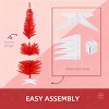 TopComfy Christmas Tree Stands Artificial Christmas Tree Festive Pencil Christmas Tree Cozy Snowy Decor for Living Room, Red, 33.1"*5.52"*5.91" - 4 of 4
