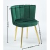 Kumasinova Set of 2 Short Fur Upholstered Dining Chairs, Ergonomic Kitchen Chairs with Wood Grain Metal Legs, Velvet Dining Room Chairs - 2 of 4