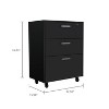 Grungis Mobile File Cabinet with Wheels,Modern Vertical Office Cabinet with 3 Drawers,Printer Stand for Home,Office - 3 of 4