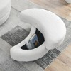 Fabric Round Swivel Chair with Moon Ottoman and 4 Pillows - 3 of 4