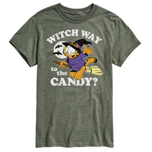 Men's - Garfield - Halloween Witch Way To The Candy Short Sleeve Graphic T-Shirt - 1 of 4