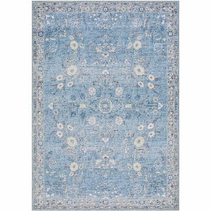 Hauteloom Meyly Blue Washable Area Rug - 1 of 2